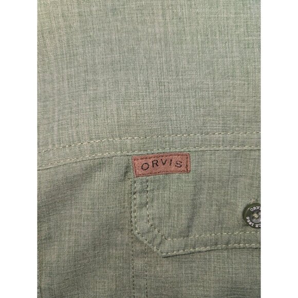Orvis Mens Green Short Sleeve Button-Up Shirt XXL - Picture 7 of 8